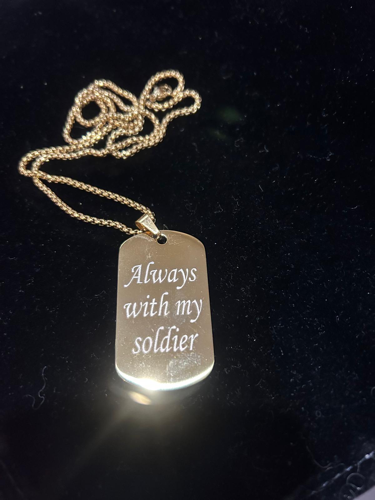 Always With My Soldier gold necklace