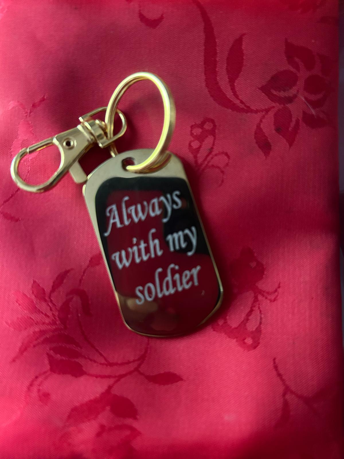 Always With My Soldier Keychain
